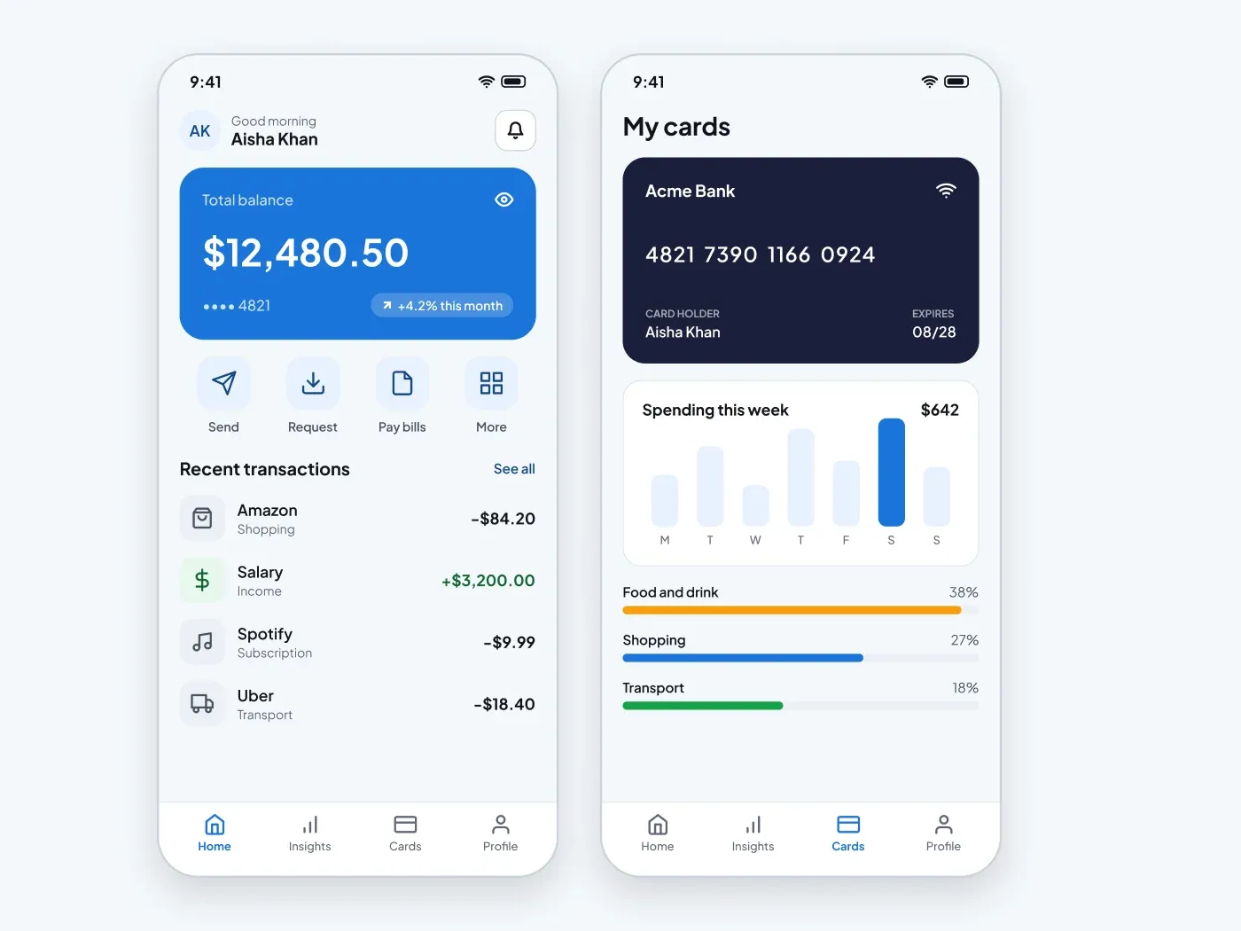 Premium Mobile Banking Home Screen UI for Figma