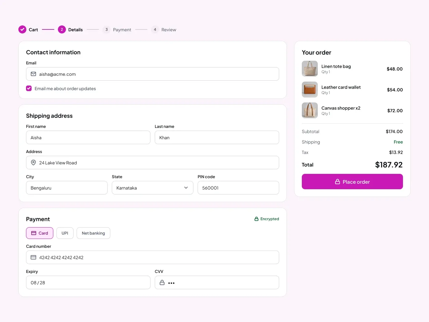Premium Checkout Page UI for Figma