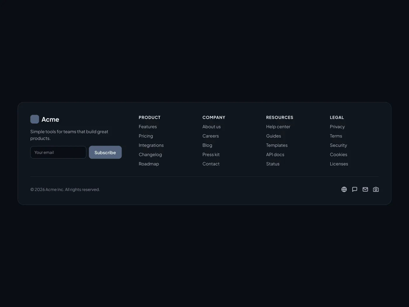 Premium Dark Footer with Multiple Columns UI for Figma