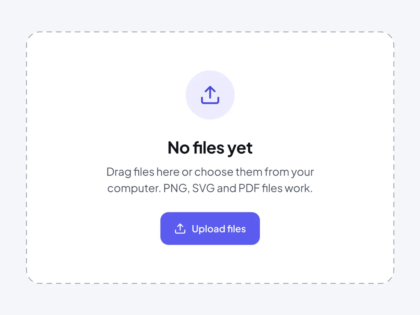 Empty State Upload Prompt UI for Figma