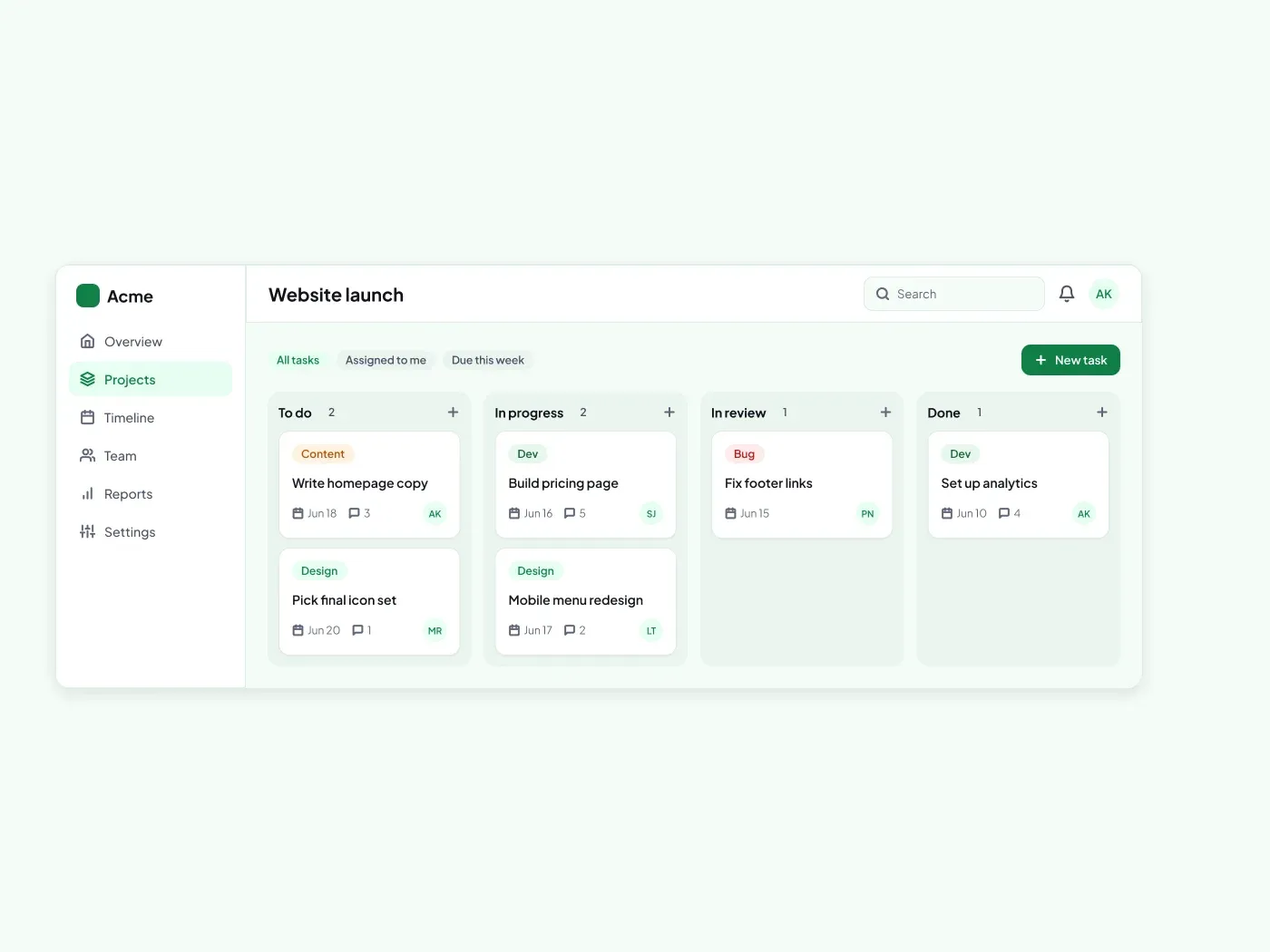 Premium Kanban Board UI for Figma