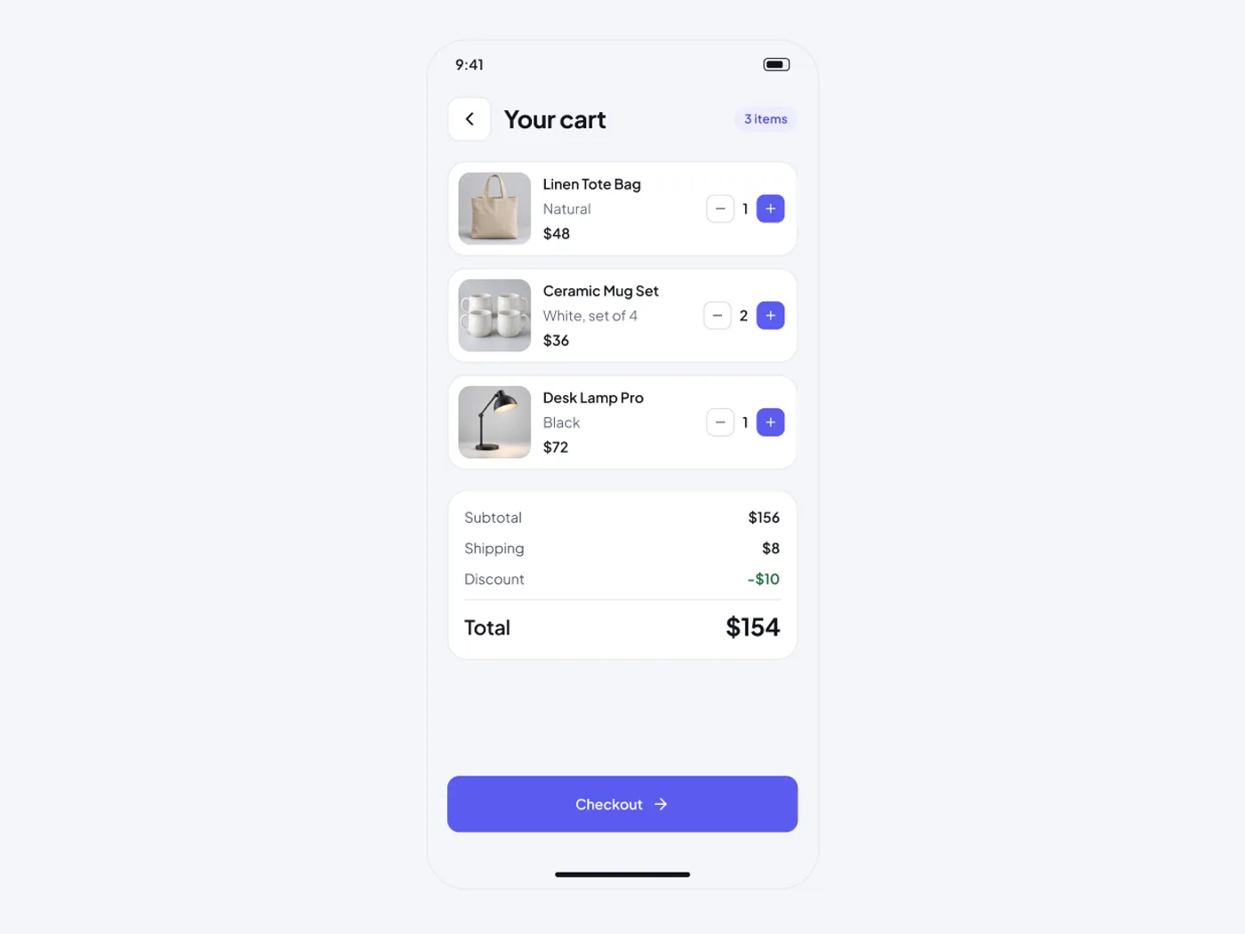 Premium Mobile Cart and Checkout UI for Figma