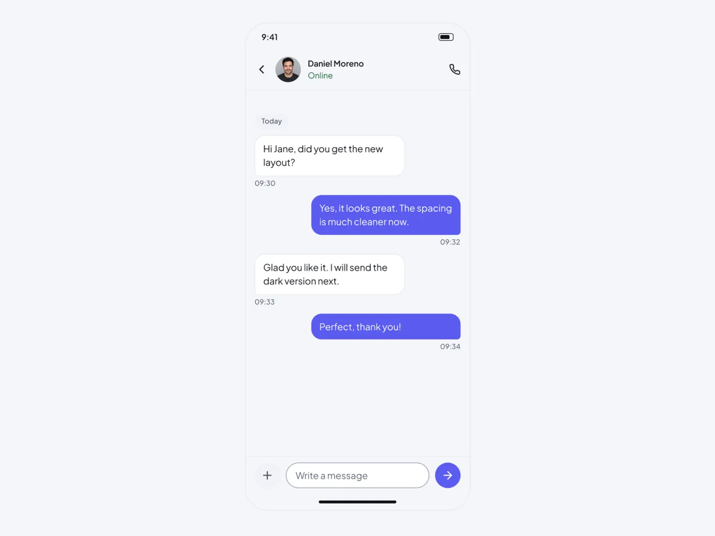 Mobile Chat Screen UI for Figma
