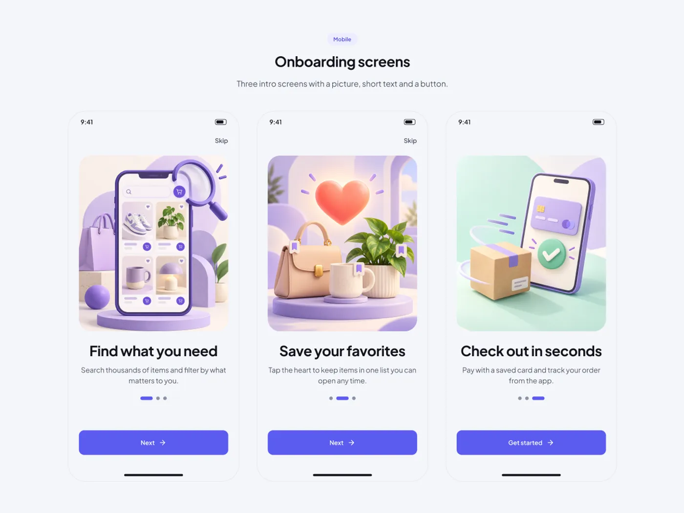 Premium Mobile Onboarding Screens for Figma