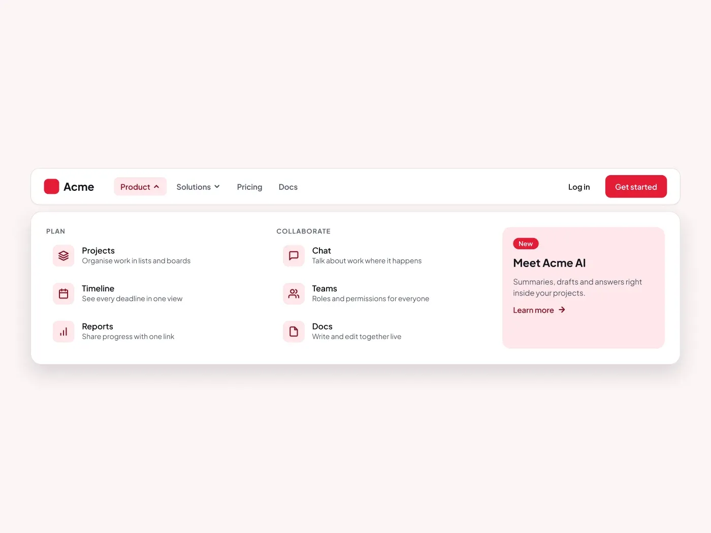 Premium Navbar with Mega Menu UI for Figma