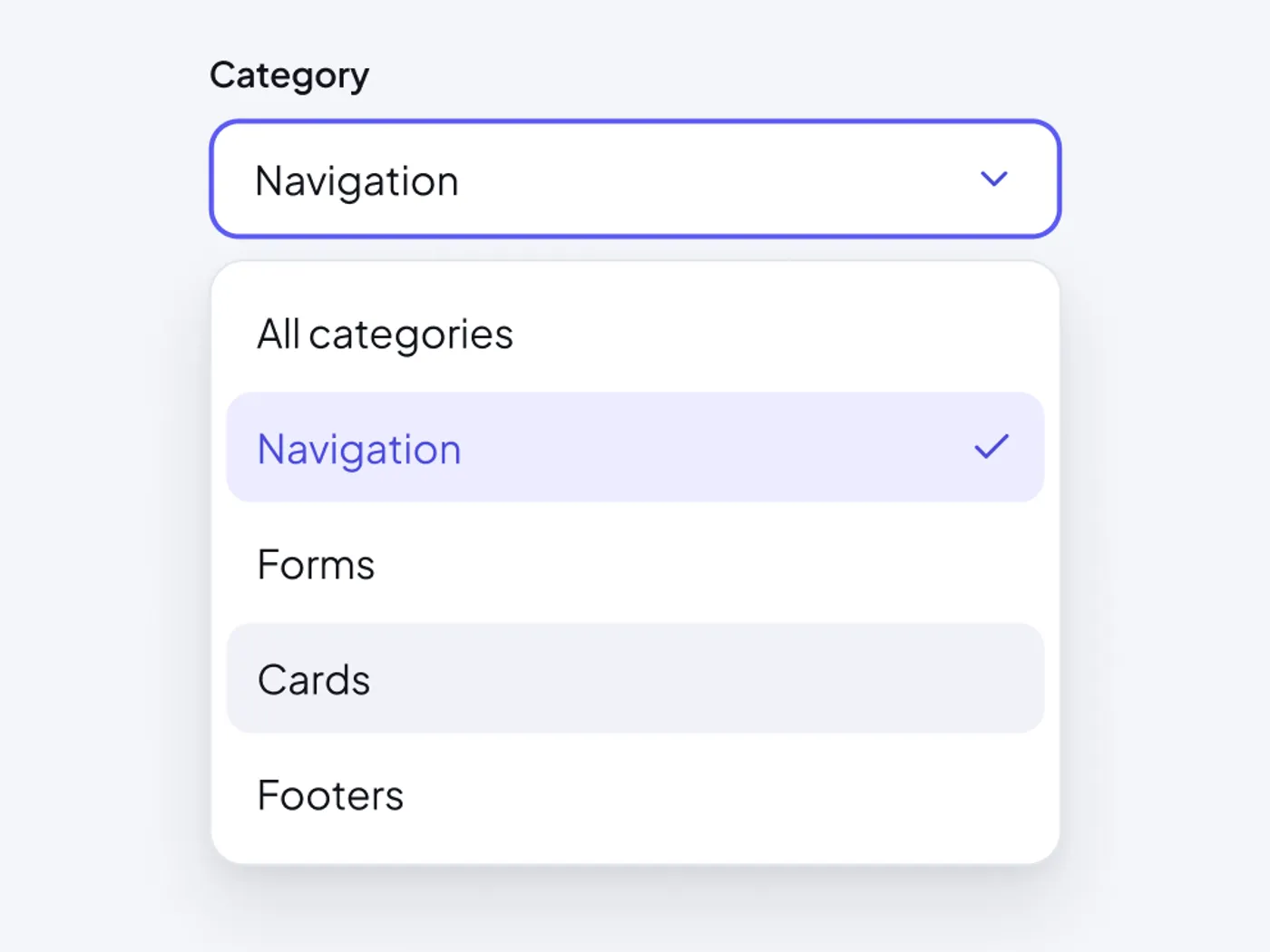 Select Dropdown Menu UI for Figma