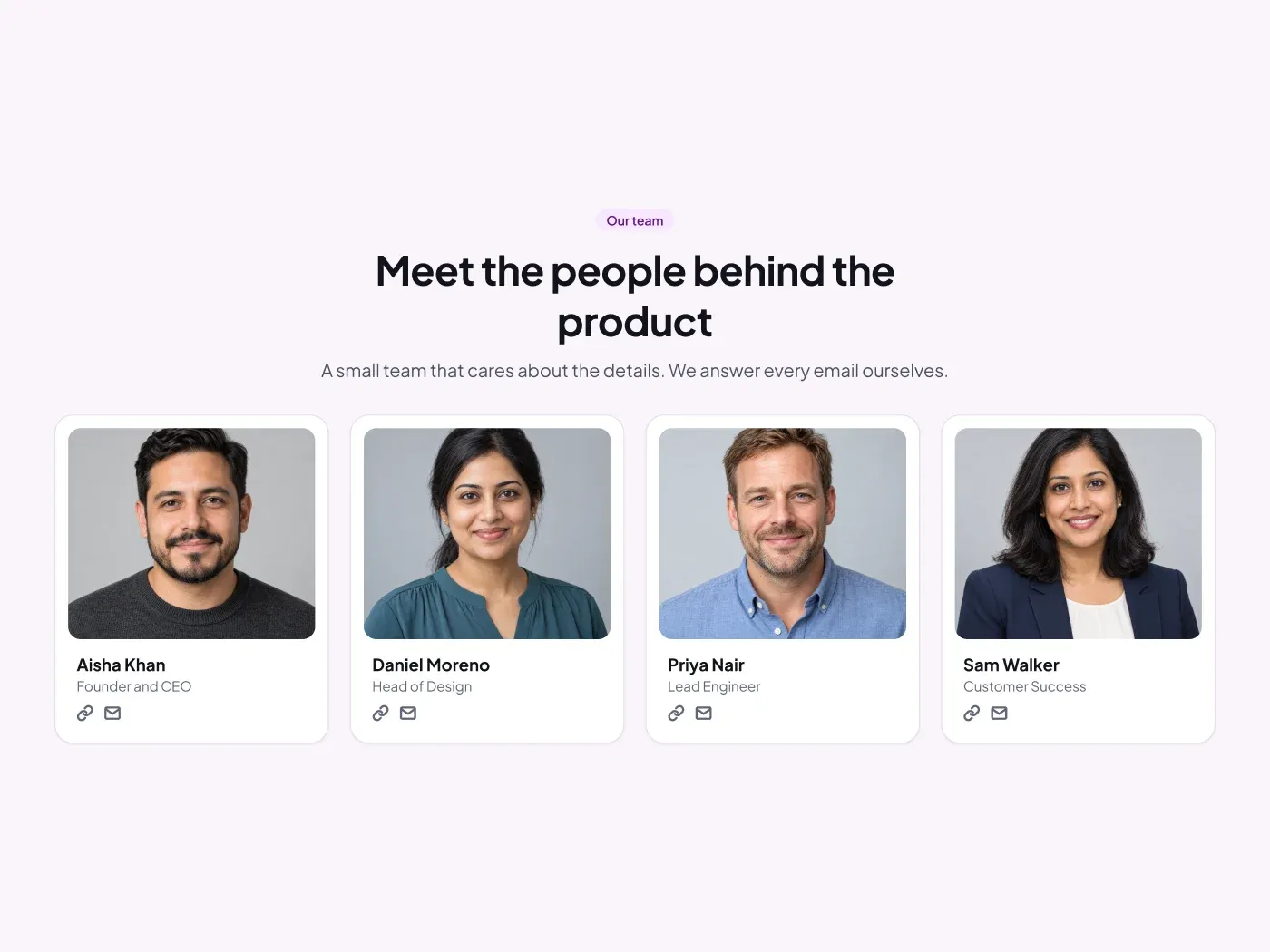 Team Section UI for Figma
