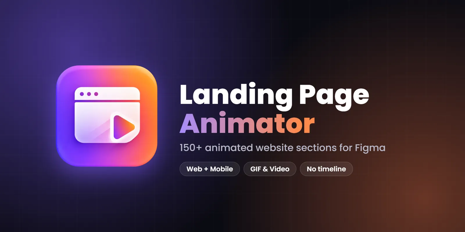 Landing Page Animator Figma plugin: 150+ animated website sections for Web and Mobile