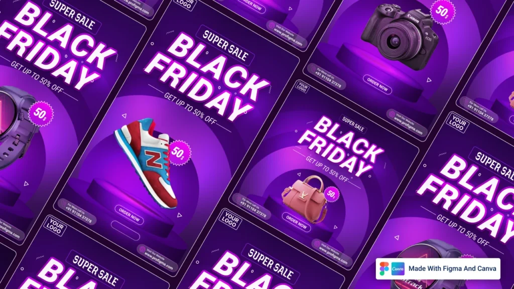 Premium Black Friday sale poster template for online product promotion