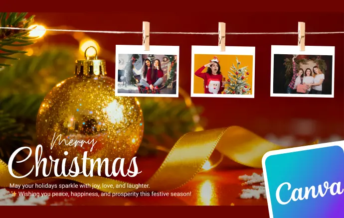 Christmas Photo Greeting Canva Template
