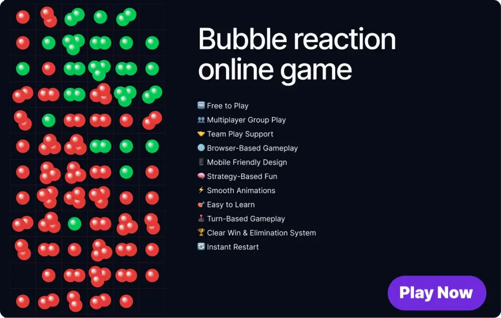 Bubble Reaction Online Game Team Play