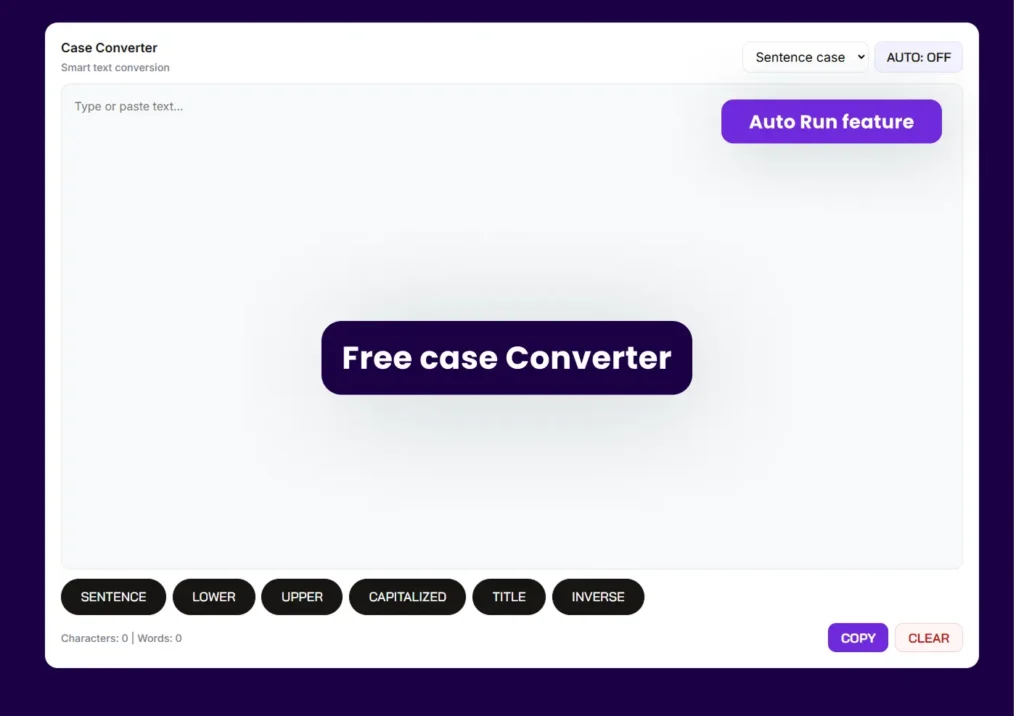 Case converter tool to convert text case