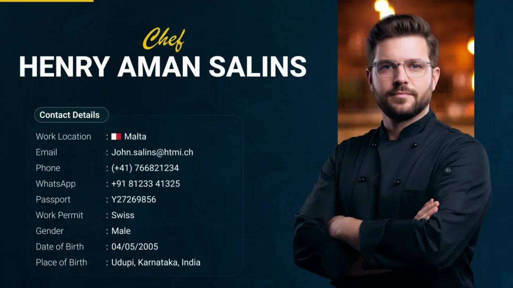 chef job portfolio professional presentation